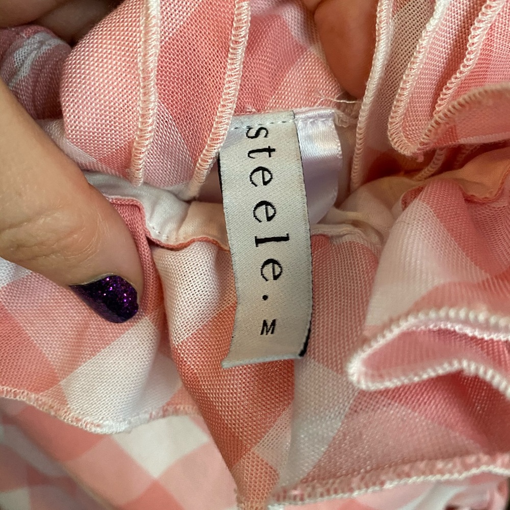 Anthropologie Steele Pink Gingham Dress - Picture 9 of 10